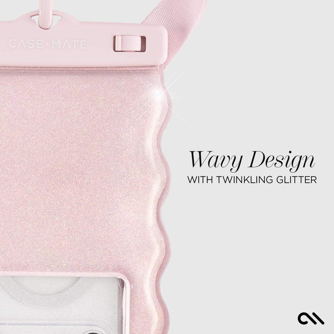 Case-Mate - Case-Mate Wavy Waterproof Floating Phone Pouch: Ballet Pink Twinkle