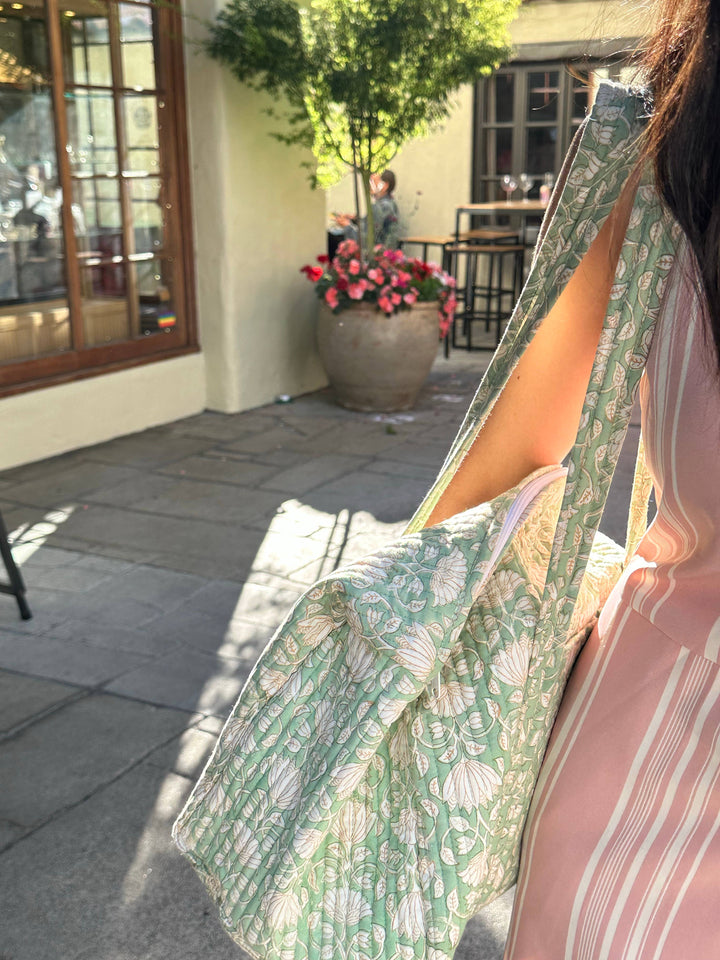 Blocks that Print - Green Quilted Duffle