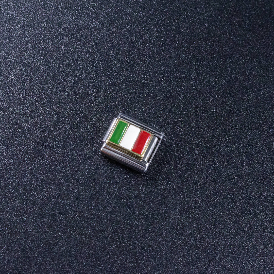 Natalia - Italian Charms - Italy Flag, 9mm Enamel Bracelet Links