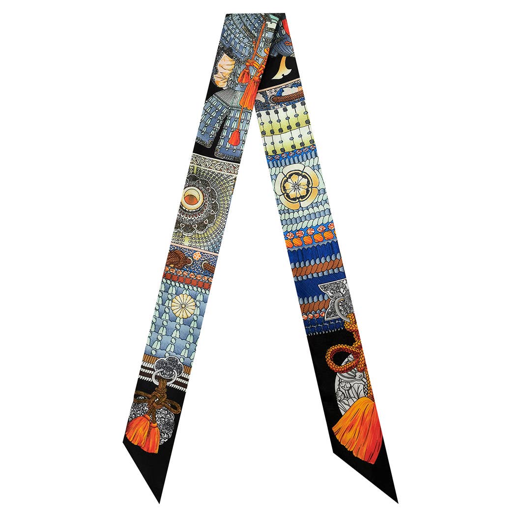 Fashion City - Tassel Pattern Print Light Weight Twilly Scarf : ORA / ONE SIZE