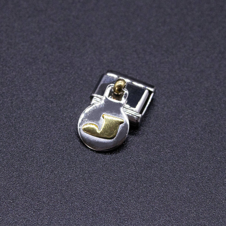 Natalia - Italian Charm Letters A-Z - 9mm Gold Dangle Bracelet Charms: H