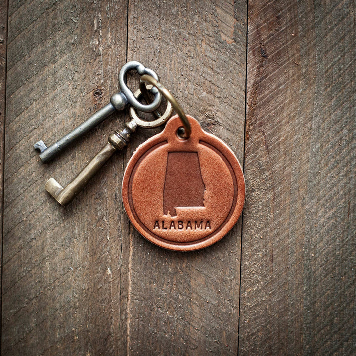 Sugarhouse Leather - Alabama Leather Keychain Circle