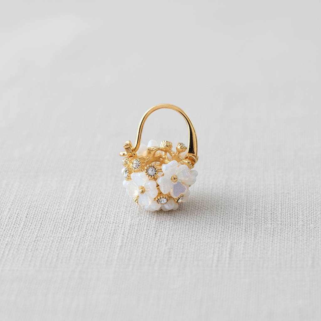 paperln - Floral Shell Ball Earrings