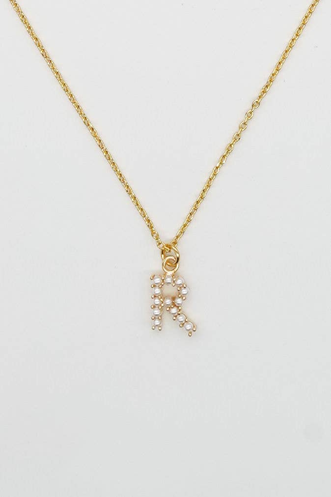 Dainty Love Pearl Initial Necklace: Holiday Favorite!: D / 15" + 3"