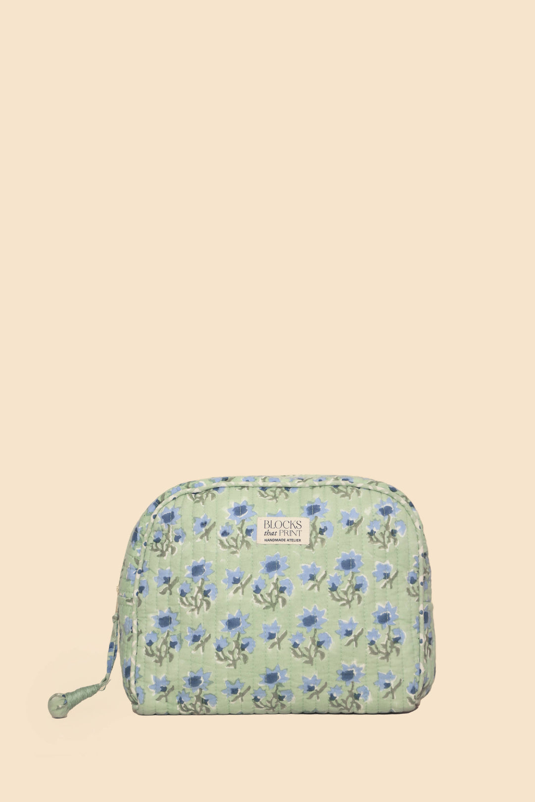 Blocks that Print - Green Bloom Travel Pouch : Large