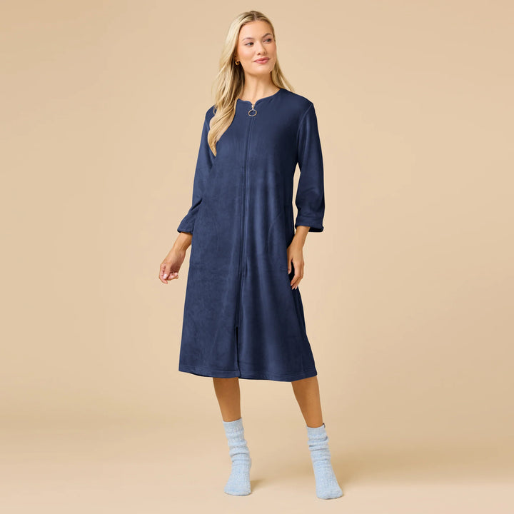42" 3/4 Sleeve Serenity Shear Mink Zip Robe