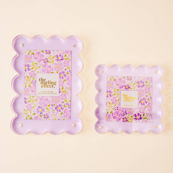 The Darling Effect - Square Scalloped Acrylic Frame-Purple