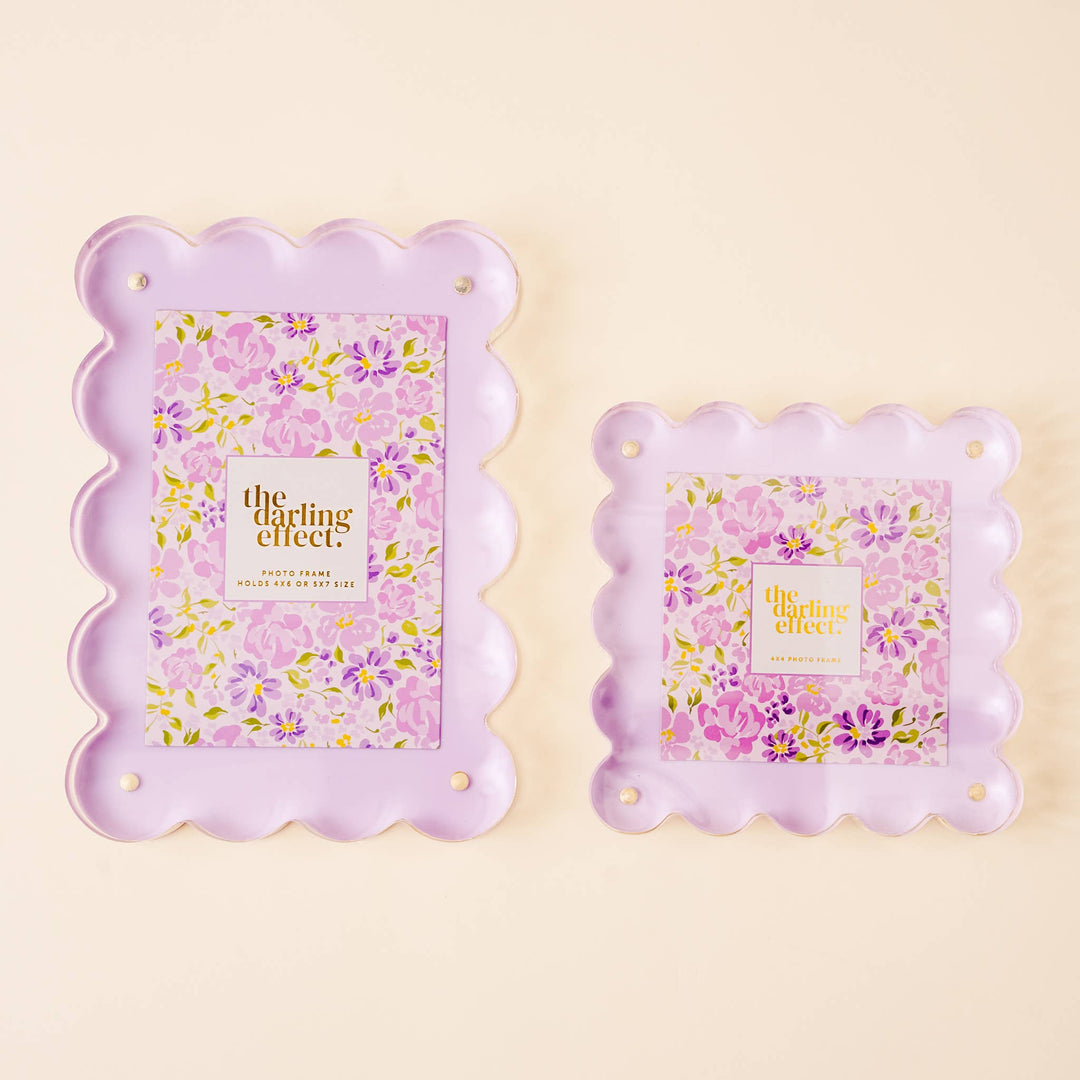 The Darling Effect - Rectangle Scalloped Acrylic Frame-Purple
