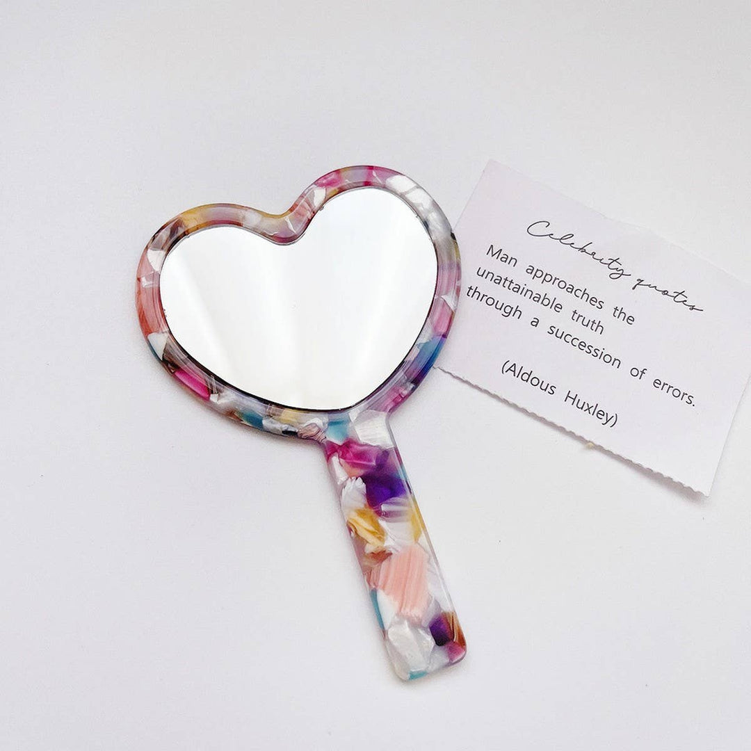 ACCITY - Retro Acetate Compact Mirror Geometric/Heart_CWMM6373: PINK / (OS) 1