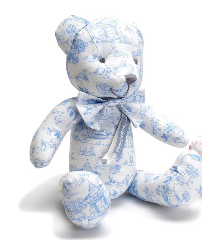 Two's Company Toile Pattern Stuffed Bear - 2 colors