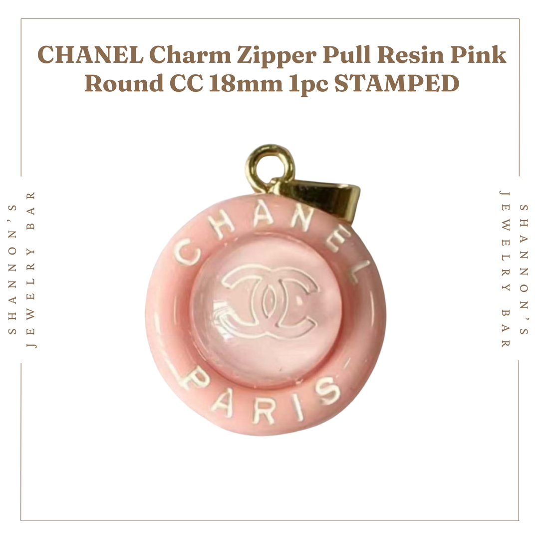 Shannon's Jewelry Bar - CHANEL Charm Zipper Pull Resin Pink Round CC 18mm