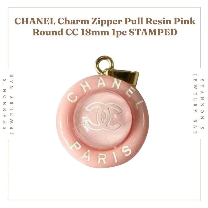 Shannon's Jewelry Bar - CHANEL Charm Zipper Pull Resin Pink Round CC 18mm