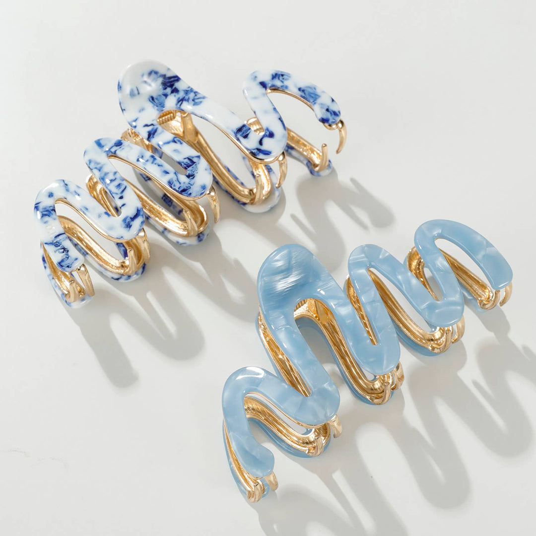 Willow Coastal Metal Squiggle Claw Clip