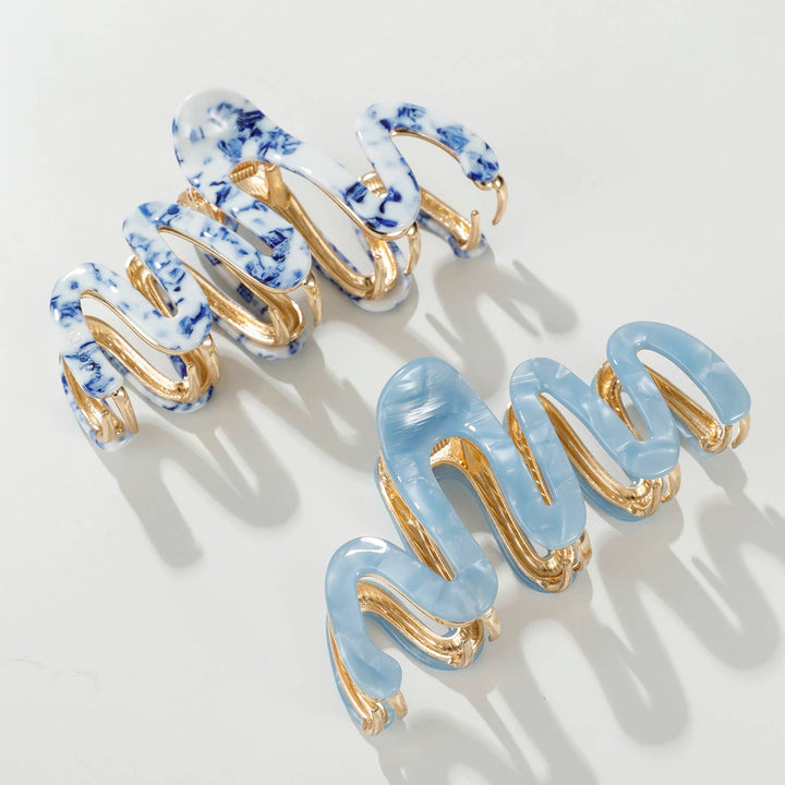 Willow Coastal Metal Squiggle Claw Clip