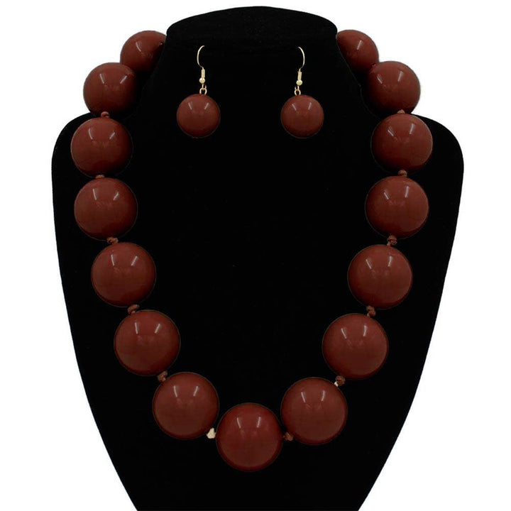 Sensibling Corp. - Chunky Ball Beaded Statement Necklace: Light Blue