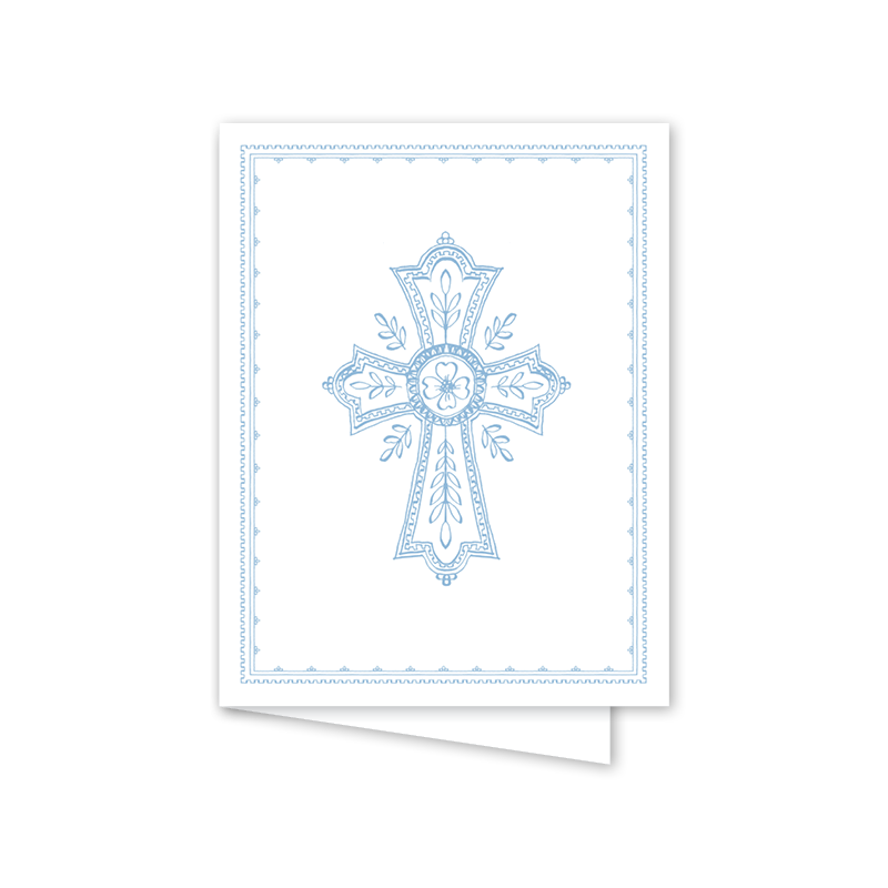 Dogwood Hill - Neoclassic Cross Blue Card: Single Card