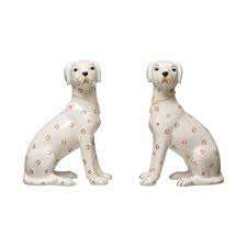 10-1/4"H Dolomite Hand-Painted Dog 2 styles