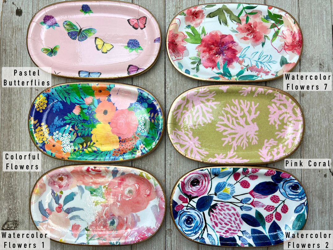 Michelle Allen Designs - Ceramic Jewelry tray- large: Large Peony