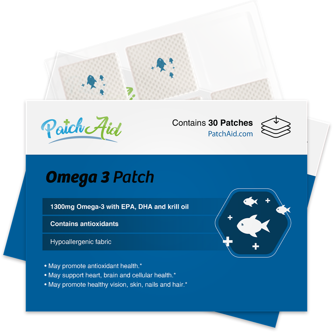 PatchAid - Omega-3 Vitamin Patch - Heart & Brain Health Support: 1-Pack