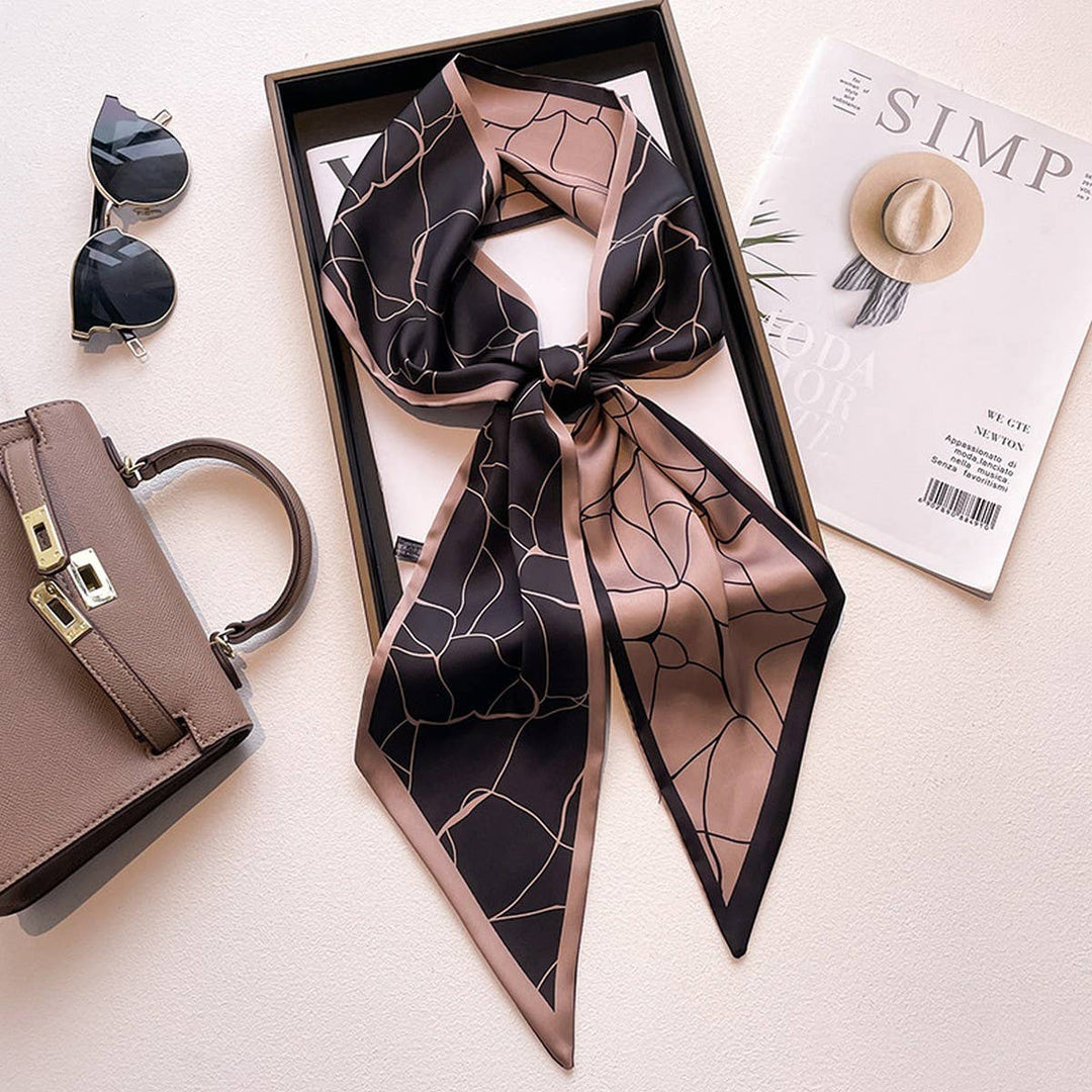 ACCITY - Women’s Long Silk Scarf – Stylish Neck Accessory_CWASC03144: TYPE10 / (OS) 2
