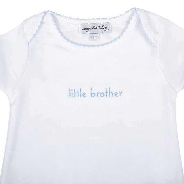 Magnolia Baby - Little Brother Embroidered Lap Bodysuit: Newborn