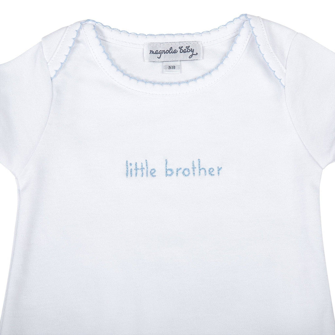 Magnolia Baby - Little Brother Embroidered Lap Bodysuit: 6 Months
