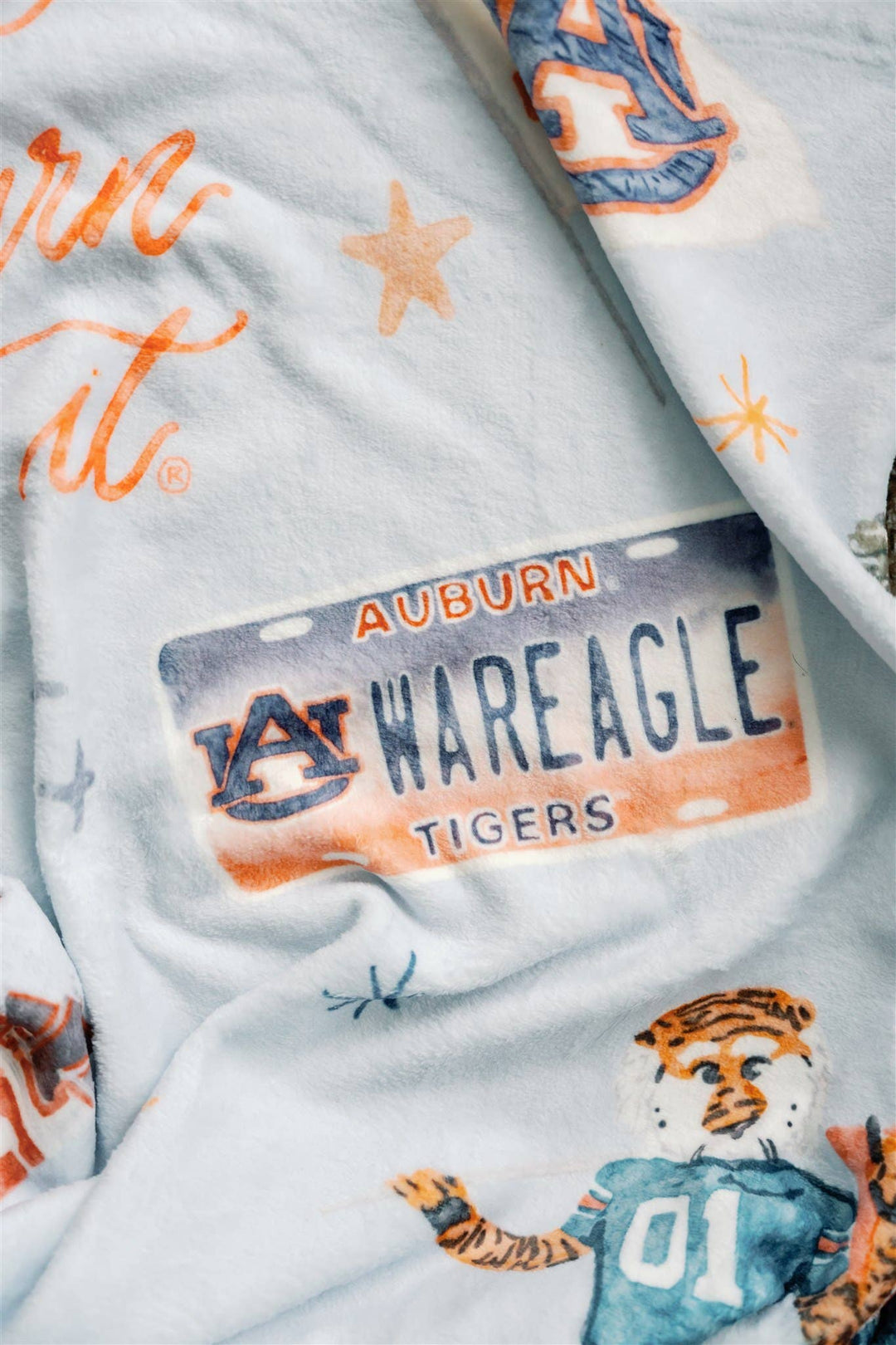 Gracefully Made Art - Auburn University Flannel Fleece Blanket