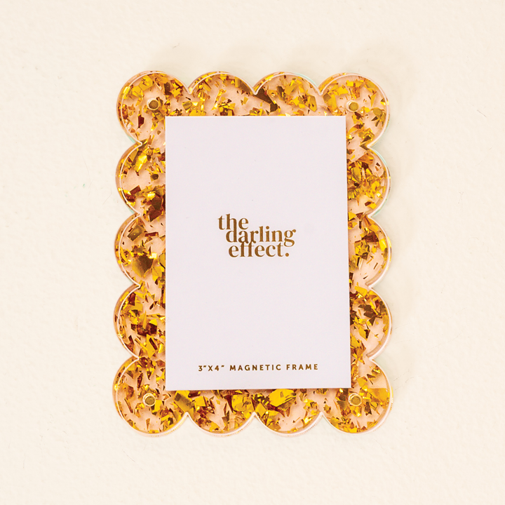 The Darling Effect - Mini Acrylic Picture Frame Magnet-Confetti Gold