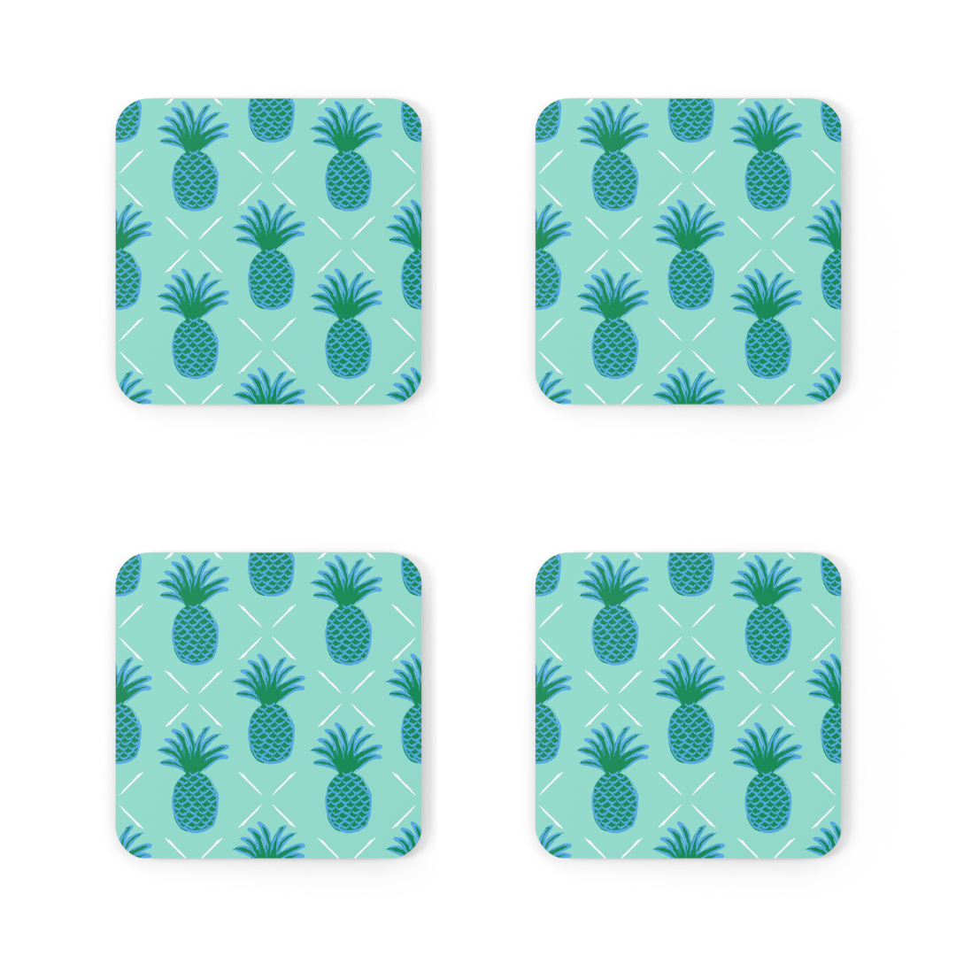 Clairebella - Coaster Set of 4 - Pineapple: Pink