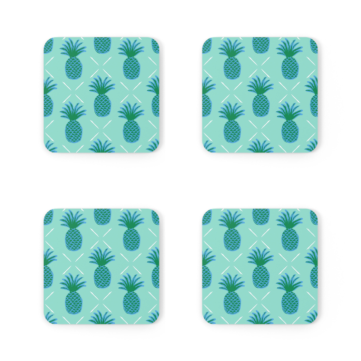 Clairebella - Coaster Set of 4 - Pineapple: Pink