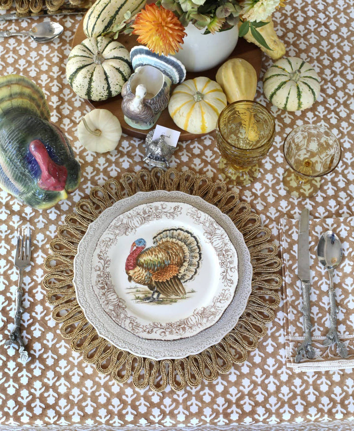 PACIFIC & ROSE TEXTILES - Tablecloth Charlotte Caramel: 60x92