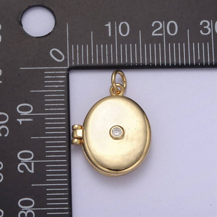 Aim Eternal - Classic Gold Filled Oval Locket Photo Locket, Minimalist Jewelry, Necklace Pendant for Jewelry Making supply C-386