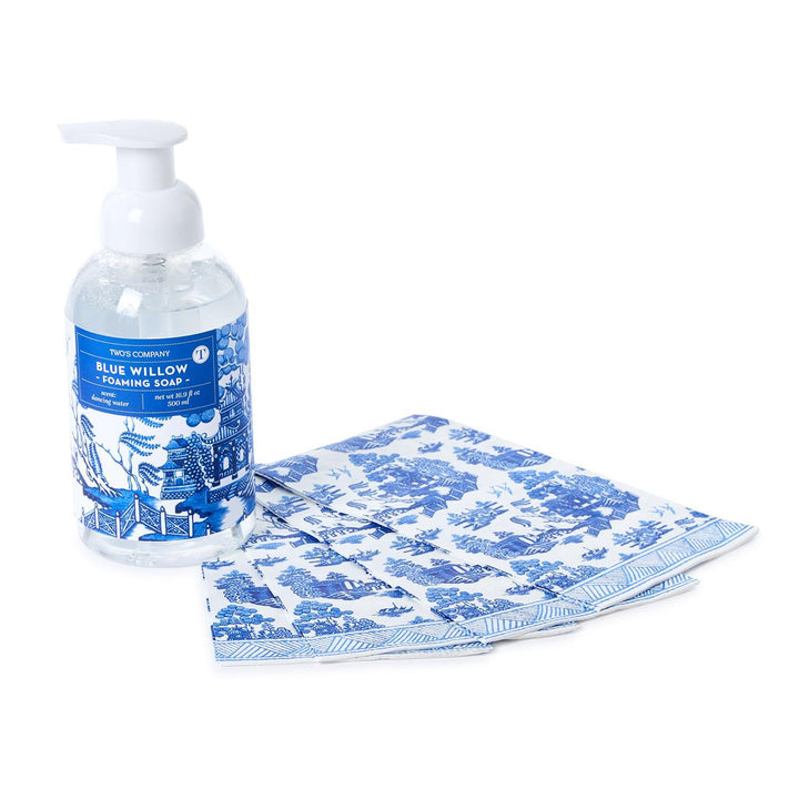 Blue Willow Foaming Soap w/20Pc Guest Towel