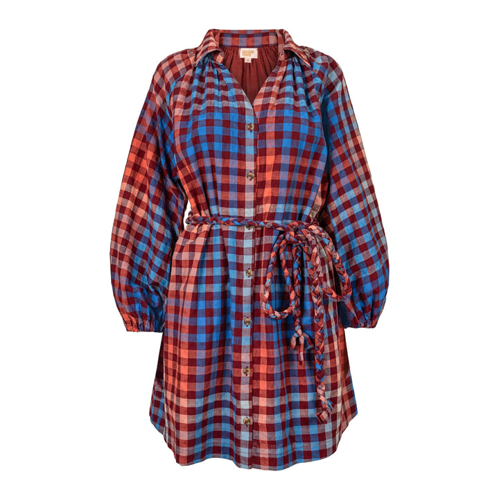 Sunshine Tienda - Cabernet Gingham Pippa Dress: M