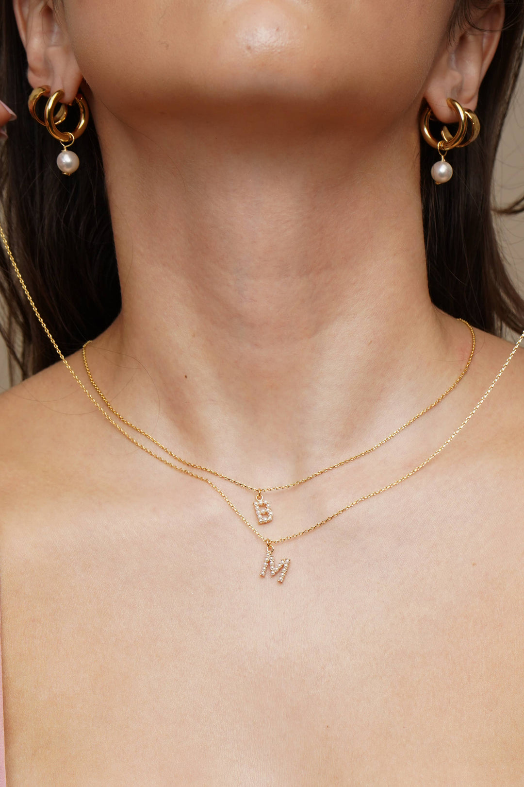 Dainty Love Pearl Initial Necklace: Holiday Favorite!: G / 15" + 3"