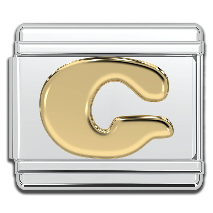 Natalia - Italian Charm Letters A-Z - 9mm Gold Bracelet Charms: S