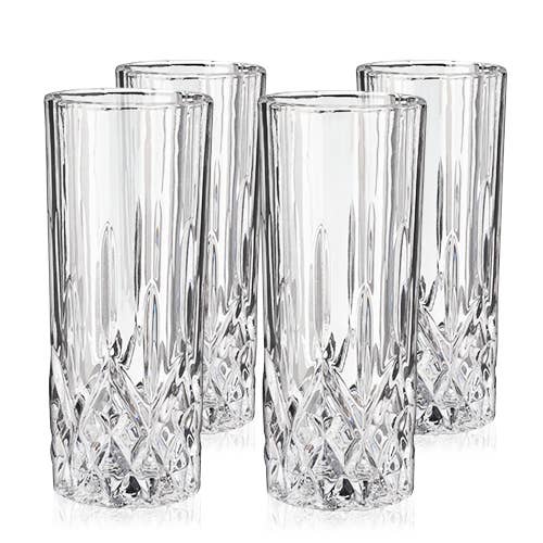 Viski - Admiral™ Vintage-Style Crystal Highball Glasses - Set of 4