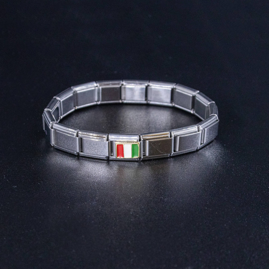 Natalia - Italian Charms - Italy Flag, 9mm Enamel Bracelet Links