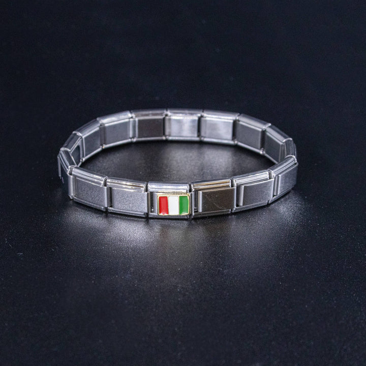 Natalia - Italian Charms - Italy Flag, 9mm Enamel Bracelet Links