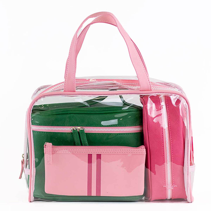 The Royal Standard - Livie Travel Gift Set   Pink/Kelly   12x8x4.5