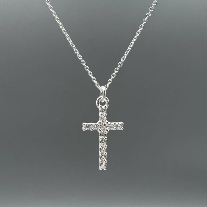 Something Silver - CZ Cross Necklace: Gold Filled