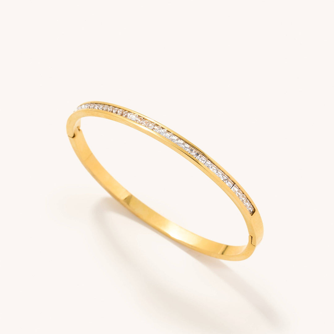 Nikki Smith Designs - Crystal Gold Bangle Bracelet