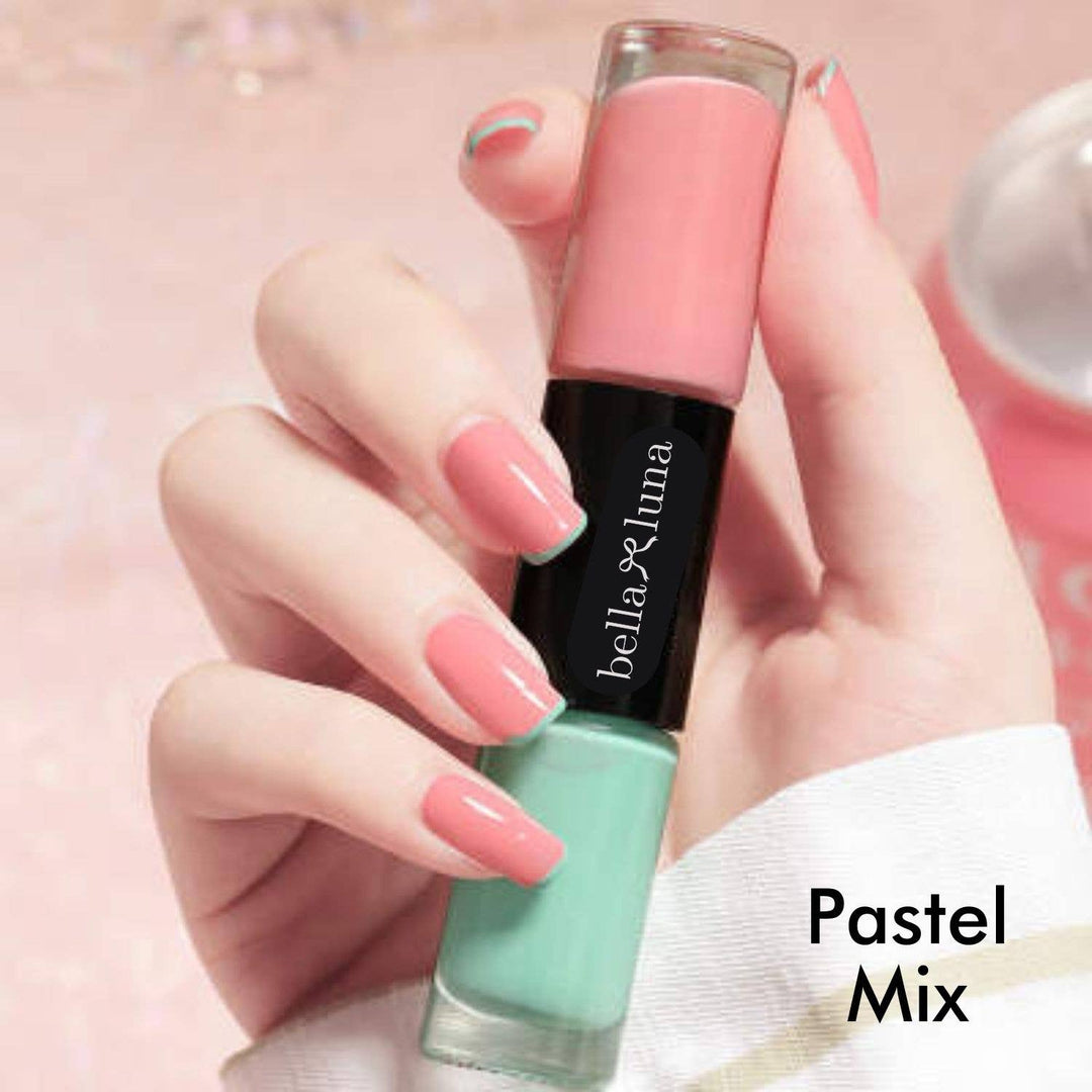 Tiny Gift Society - Double Nail Polish - Trendy Colors, Glitter Polish Gift: Pastel Mix