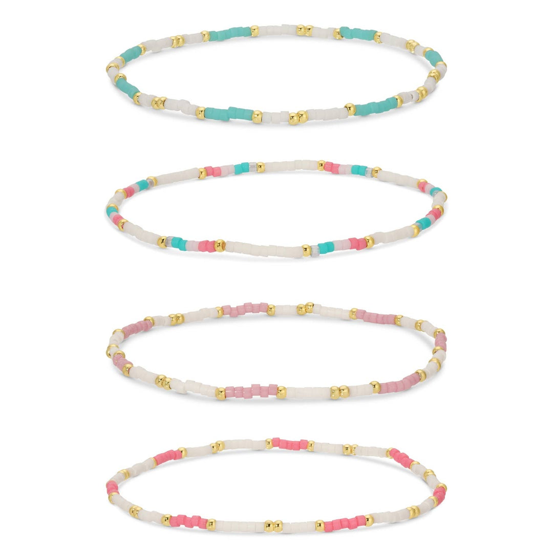 Splendid Iris -miyuki delica stretch bracelets: Soft Colors