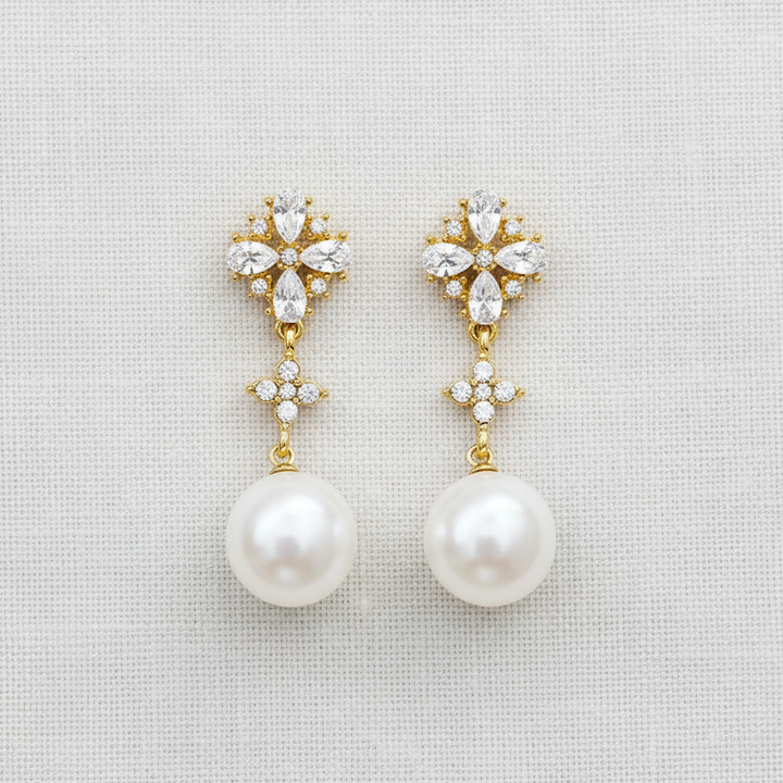 paperln - Crystal Pearl Tassel Drop Earrings