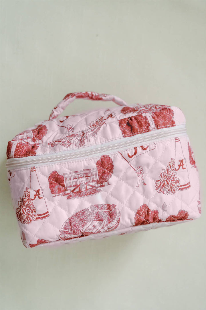 Gracefully Made Art - The University of Alabama Make Up Toiletry Bag, Collegiate