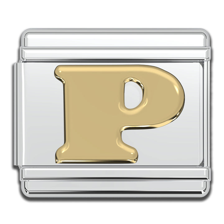 Natalia - Italian Charm Letters A-Z - 9mm Gold Bracelet Charms: O