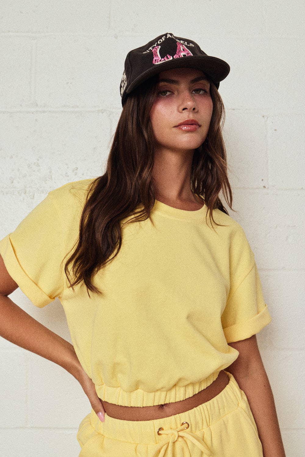 Papermoon - PX19514 - Cozy Short Sleeve Top and Shorts Set: BUTTER YELLOW