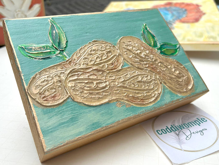 Coddiwomple - Peanut - painted block  Fall   Harvest   Autumn  Festival