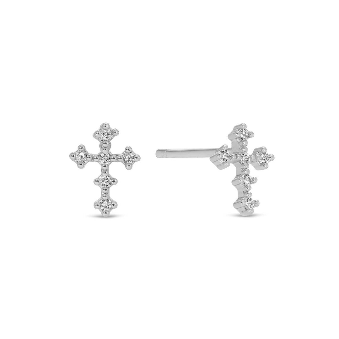 Splendid Iris - Multi Cross Velvet Set/3 Stud Gift Set: Silver